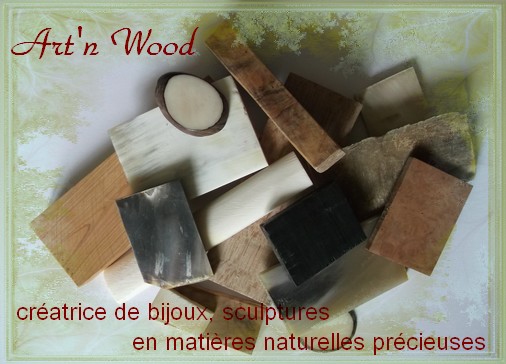 Art`n Wood, créatrice de bijoux artisanaux, sculptures et cadeaux d`art en matières précieuses naturelles. Sculptrice sur bois, os, corne, bronze, créations sur-mesure et personnalisées