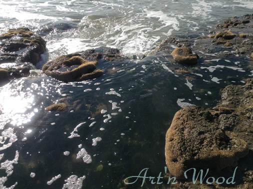 Bijoux des mers, pièces uniques créées par Art`n Wood avec les trésors de la mer, glanés sur les plages de Vendée: galets polis, verre dépoli, bois flotté, coquillages et autres cadeaux de l`oc&eacut