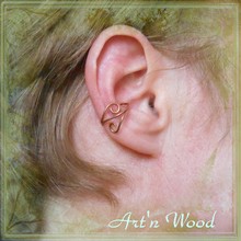 Fine bague d'oreille Sistrel, double spirale en fil de bronze