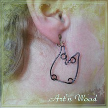 Boucles d'oreille artisanales Fil d'AnimO Hibou, couleurs au choix