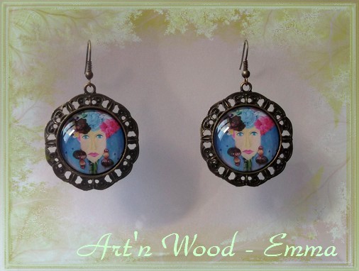 Bijou d'artiste, boucles d'oreille Femme Fleur d'Emma