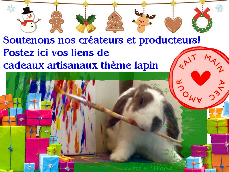 Annuaire de créateurs inspirés par les lapins, cadeaux lapin artisanaux, achetez local, artisans solidaires