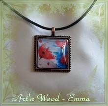 Bijou d'artiste, pendentif Coquelicots d'Emma