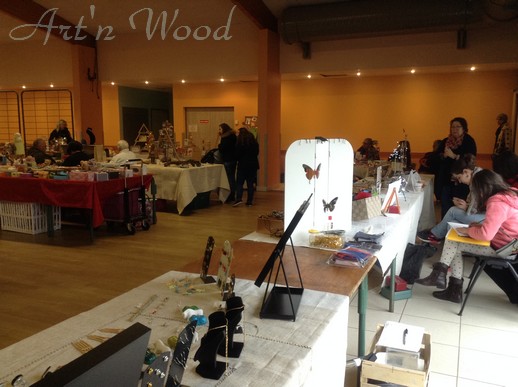 Mont-Prés-Chambord, marché de Noël 2017, Art`n wood, artisan d`art, sculptrice, créatrice de sculptures, bijoux faits main et cadeaux d`art personnalisés sur-mesure en matières précieuses naturelles