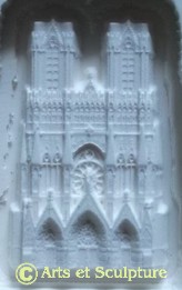 Copie miniature en bas-relief de la Cathédrale de Reims pour la réalisation de moules à chocolats - Arts et Sculpture: sculpteur, mouleur, artisan d`art