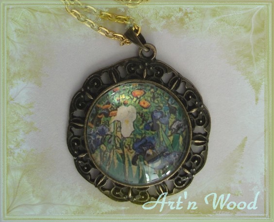 Pendentif fantaisie les Iris de Vincent Van Gogh