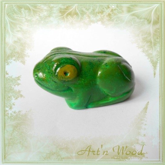 Sculpture animalière Grenouille peinte à la main