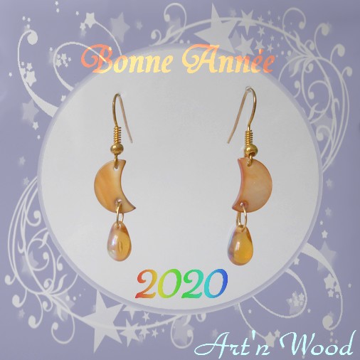 Voeux 2020 Art`n Wood bijoux. Sculptrice, artisan d`art, créatrice de bijoux artisanaux en matières précieuses naturelles